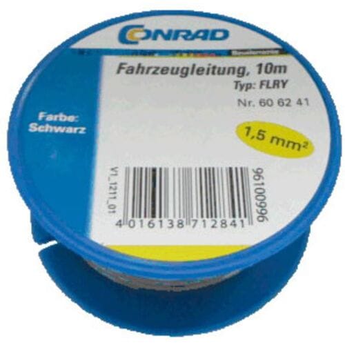 Conrad Components 606241 Voertuigkabel FLRY-B 1 x 1.50 mm² Zwart 10 m