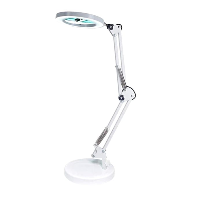 Vergrootglas Vergrootglas met 64 LED's Bureaulamp Tafellamp 8x Vergroting 10 Niveaus Verstelbaar wit