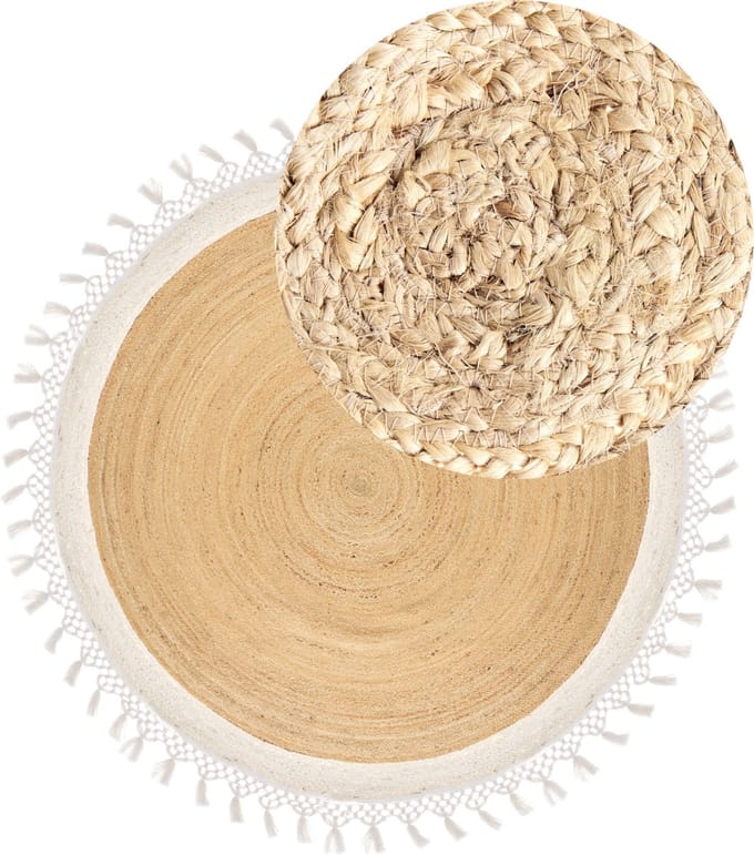 MARTS - Vloerkleed - Beige/Wit - 200 cm - Jute