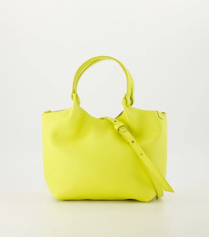 Tasje -geel - leer -crossbody/schoudertas- klein