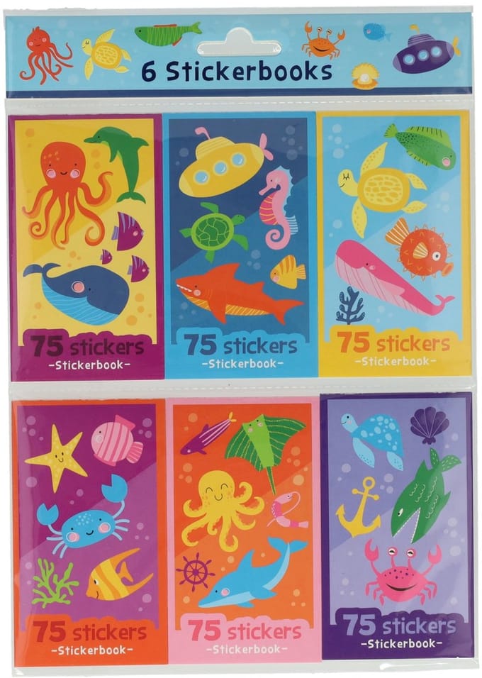 Sticker Uitdeelboekjes Onderwaterwereld, 6st.