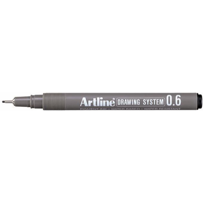 ARTLINE Drawing System Fineliner - 1 stuk- 0.6mm Lijndikte - Zwart