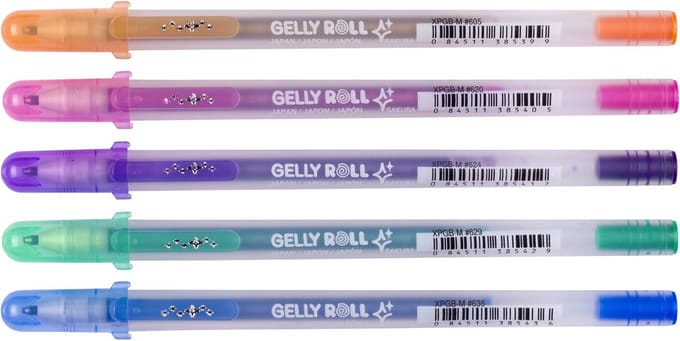 Gelschrijver Sakura Gelly Roll Silver Shadow set à 5 kleuren | 6 stuks