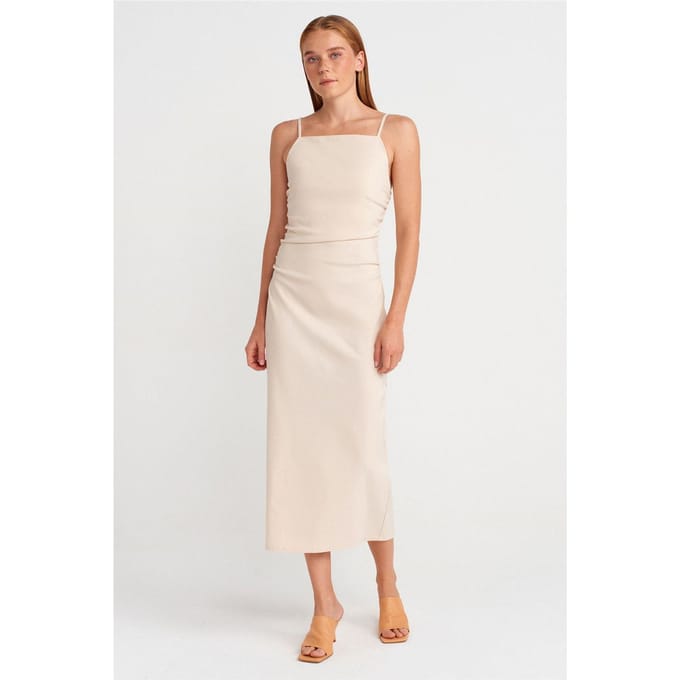 Mouwloze Bodycon Midi Jurk