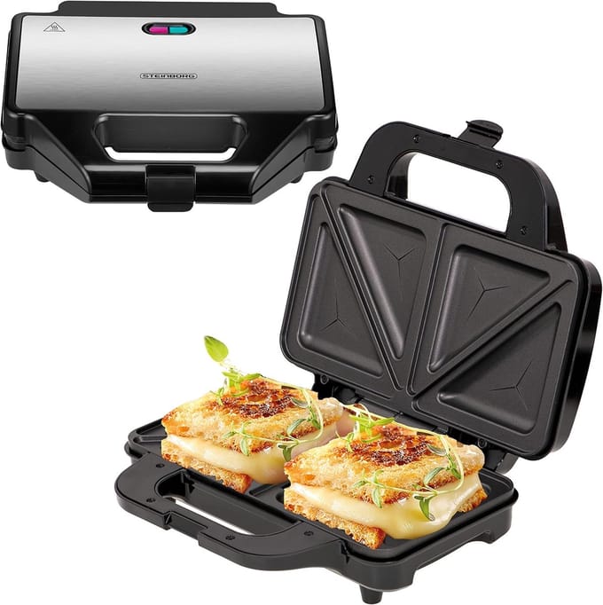 XXL Sandwichmaker - Panini Toaster - Sandwiches Maken - Cool-Touch Behuizing - 2 Sandwiches - Rood