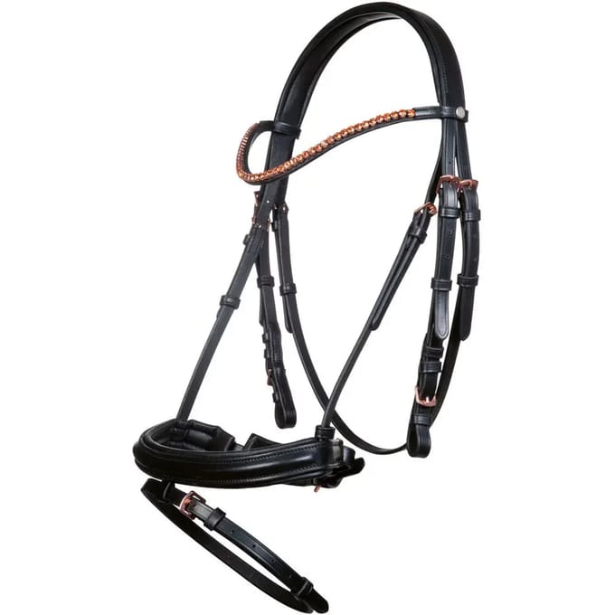 Bitloos hoofdstel voor paarden HKM Rosegold Glamour
