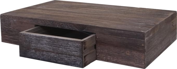 Wandplank Oise, hangplank met lade, 40cm ~ bruin shabby