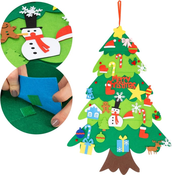 Springos Decoratieve Kerstboom | Kerstdecoratie | Vilt | 95 Cm | Veelkleurig