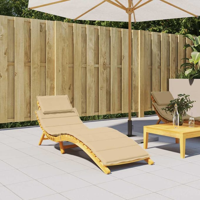 vidaXL - Ligbedkussen - 186x58x4 - cm - stof - gemêleerd - beige