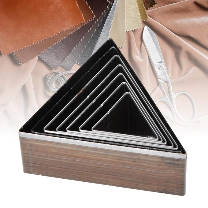 7 Stuks 20-50mm Driehoekige Vorm Lederen Snijmal DIY Leer Ambacht Snijmal gray
