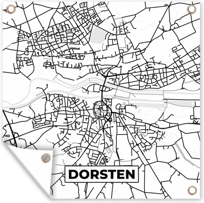 Tuindoek Plattegrond - Dorsten - Stadskaart - Kaart - 100x100 cm