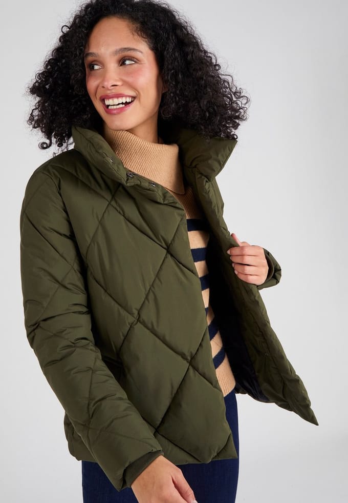 Damart - Thermolactyl parka met asymmetrische sluiting - Dames - Groen - 42-44 (M)
