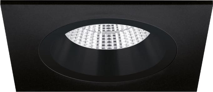 Milano - Inbouwspot Zwart Vierkant - Verdiept - 1 Lichtpunt - 93x93mm
