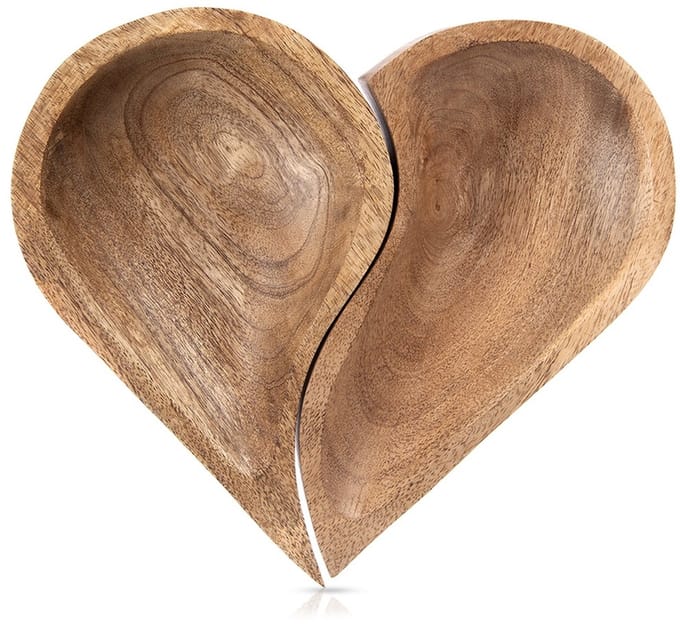 Serveerbord Houten Hart MANGO 2 stuks - Dienblad - Bord - Plateau