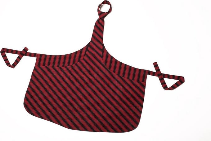 Tie & Apron Stropdas Schort Chef Zwart-Bordeaux Gestreept