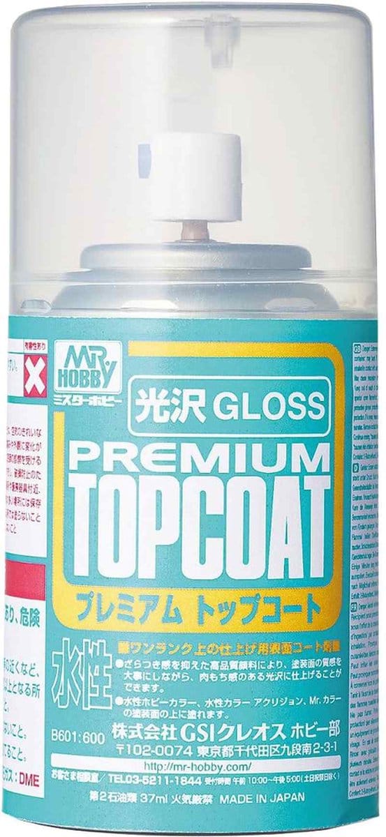 Mr. Hobby Hobbyverf - Top Coat B-601 Glanzend - Vernis Spray - 86ml Verf spuitbus - 86 ml
