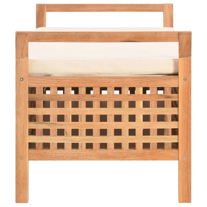 vidaXL - Opbergbankje - 93x49x49 - cm - massief - walnotenhout