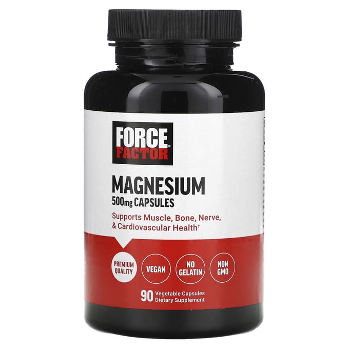 Force Factor, Magnesium, 500 mg, 90 vegetarische capsules