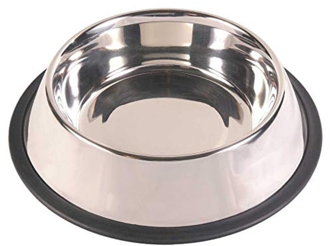 Roestvrijstalen hondenkom met rubberen ring - 0,45L en 19 cm diameter