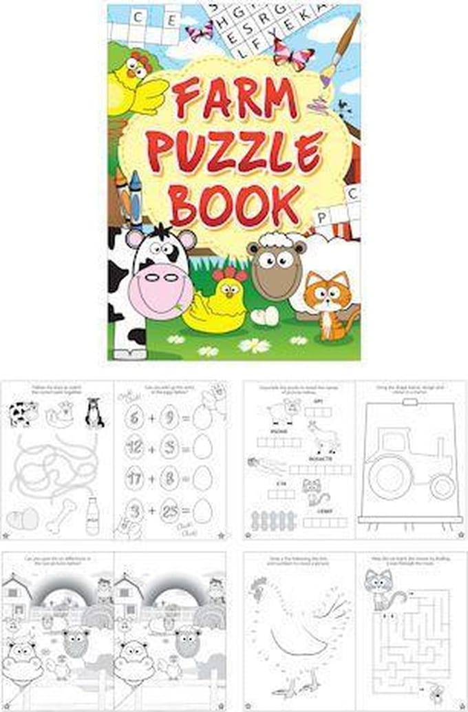48 Stuks | Puzzelboeken - Model: Boerderij (Uitdeelcadeautjes)