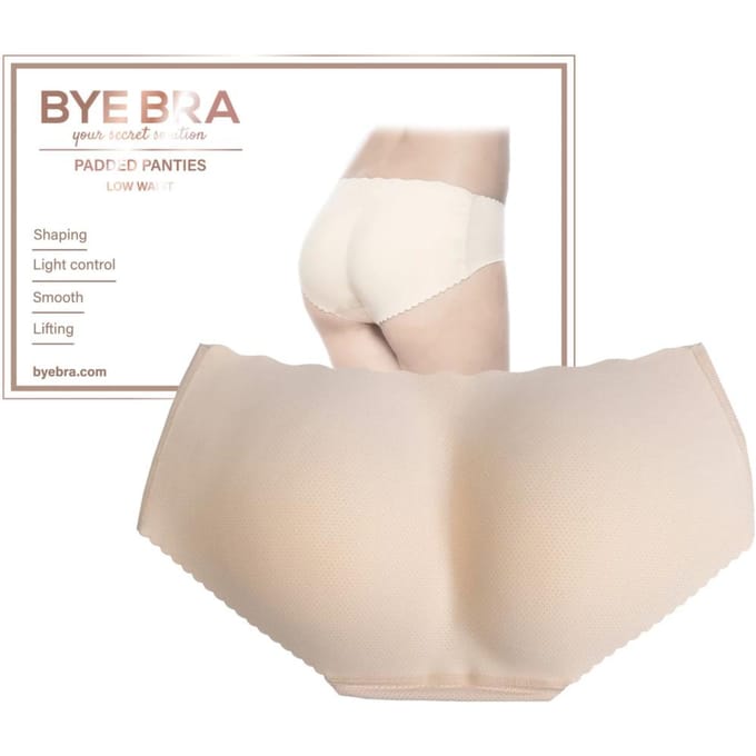 Bye Bra gewatteerde slip met lage taille, lichte ondersteuning, beige, maat S-L (M)