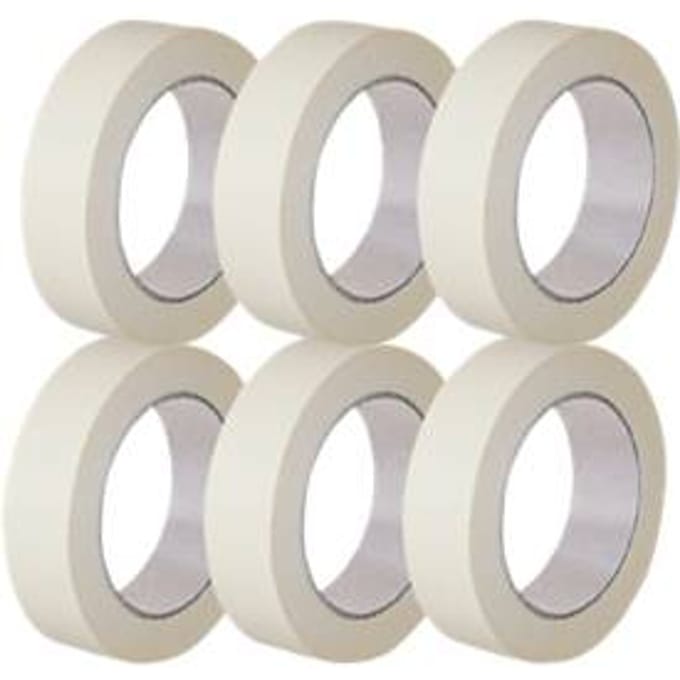 Kwaliteits afdektape van papier, B 30 mm, 6 rollen
