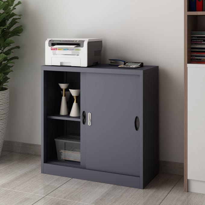 Lockerkast Rieti bureaukast 90x40x90 cm donkergrijs