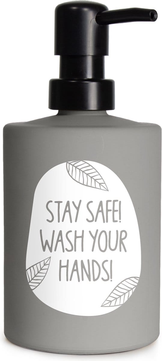 Creaties van hier - zeeppompje stay safe met houten hartje - glas