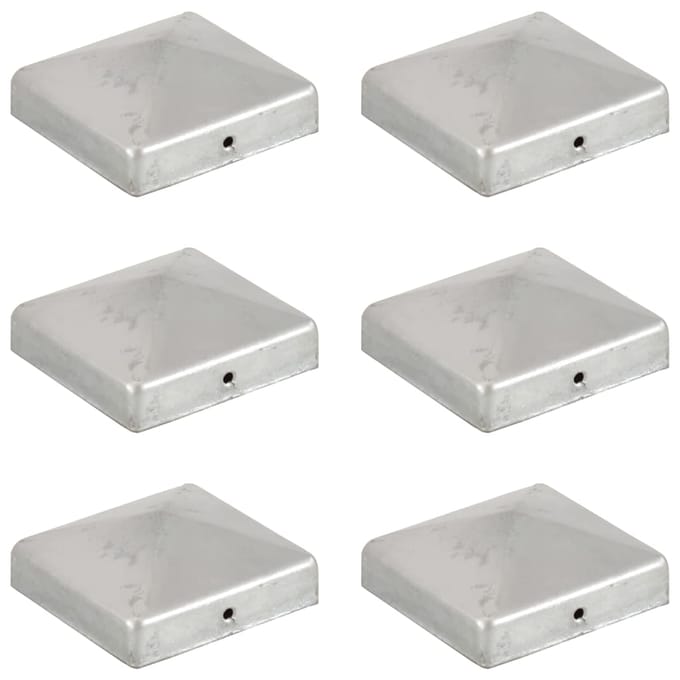 vidaXL - Paalkappen - 6 - st - piramide - 81x81 - mm - gegalvaniseerd - metaal