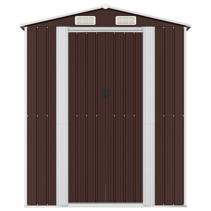 vidaXL - Tuinschuur - 192x1021x223 - cm - gegalvaniseerd - staal - donkerbruin