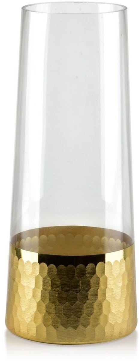 Mondex - Sereniet vaas - 10 x h25cm - schuin - Glas - Goud
