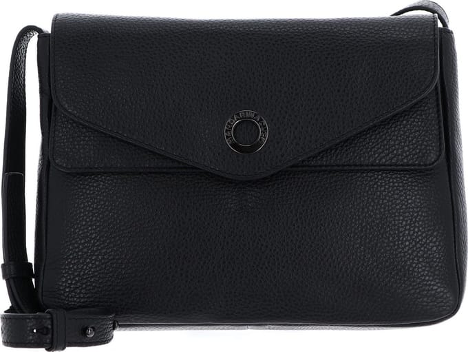 MANDARINA DUCK Leren Schoudertas Mellow Leather Dressy Bag Nero Zwart