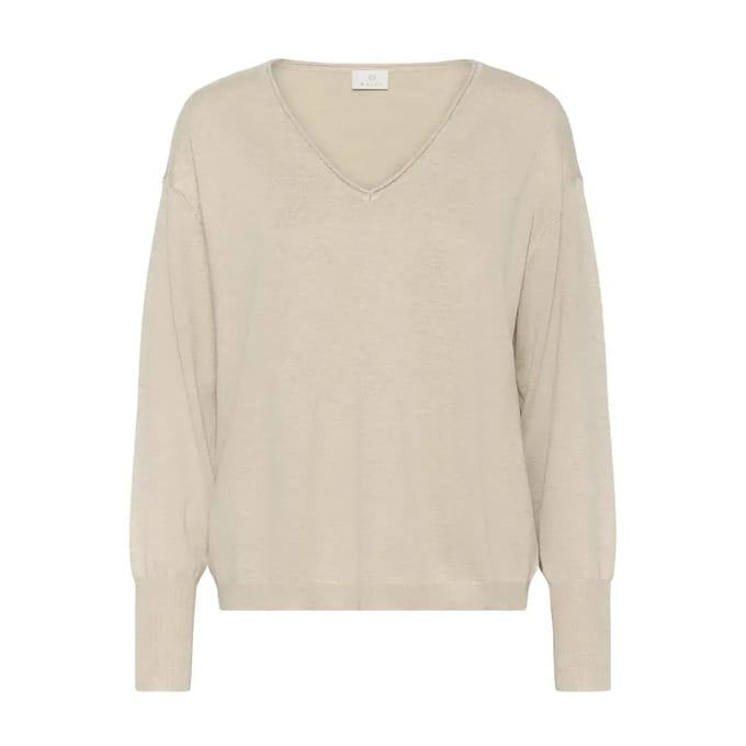 Kaffe KAlizza Mai Pullover Dames Trui - Feather Gray Melange