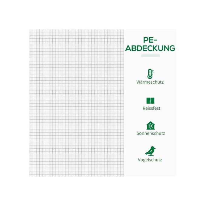 Plastic foliekas - MUVOE - 200×68×196 cm - oprolbare deur 120×145 cm - winddichte PVC-afdekking - stalen frame