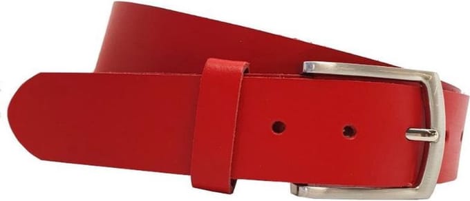 Fana Belts Leren Riem Rood - Jeansriem - Taillemaat 95 - Rode Riem
