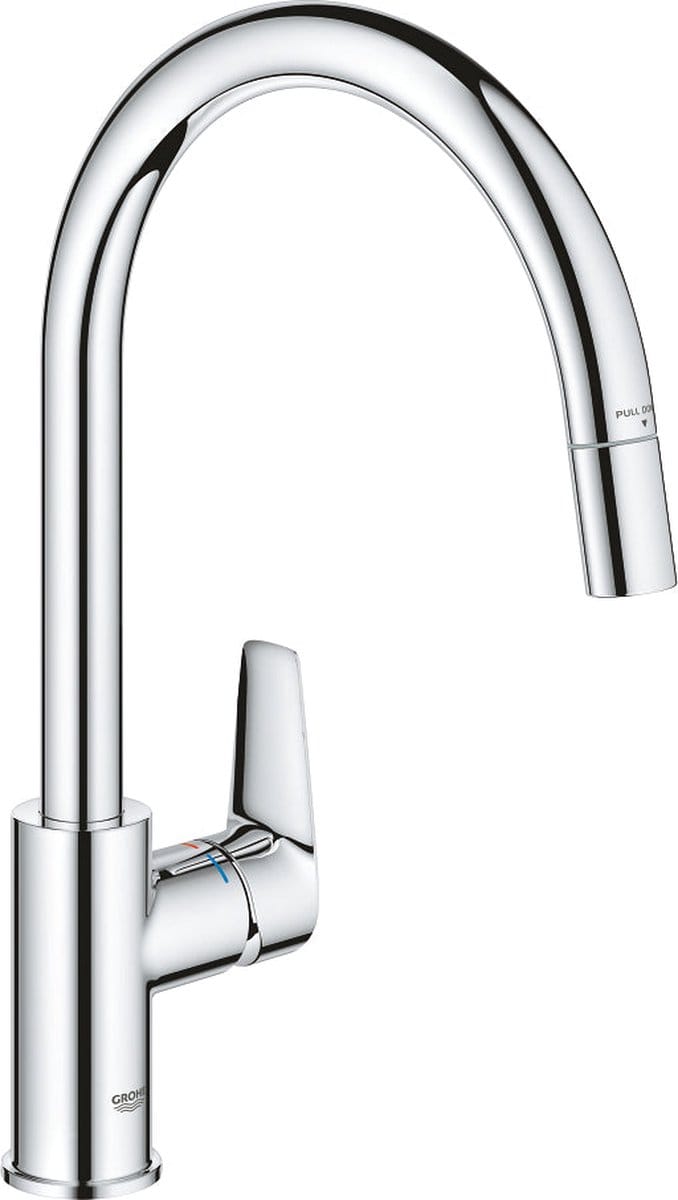 Grohe BauEdge Kitchen faucet with pull-out Chrome