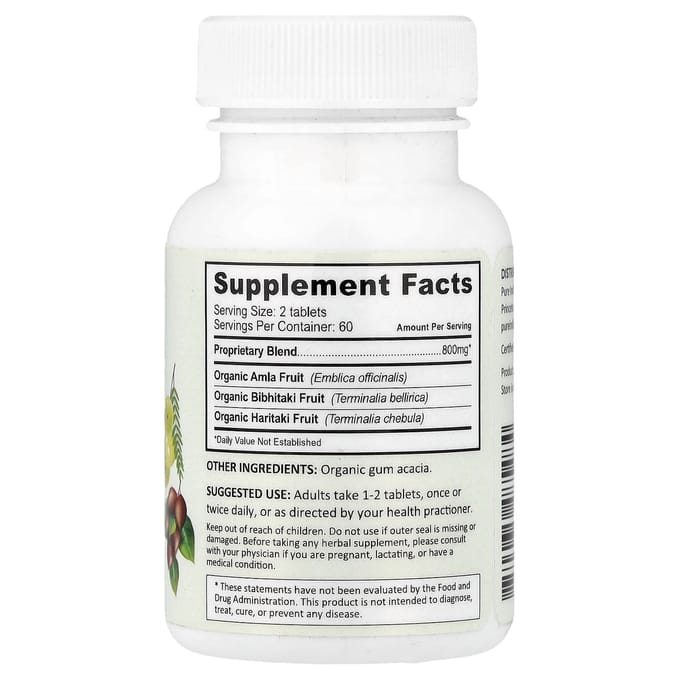 Pure Indian Foods, Comprimés de Triphala Biologiques, 120 Comprimés