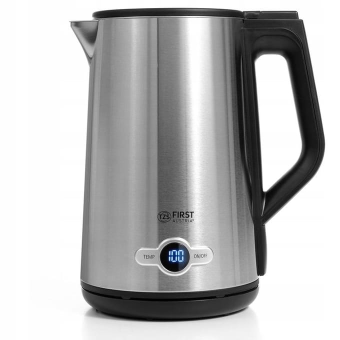 TZS First Austria Waterkoker -1.7L- met Temperatuurregeling - 360° draaibaar - 2200W - RVS