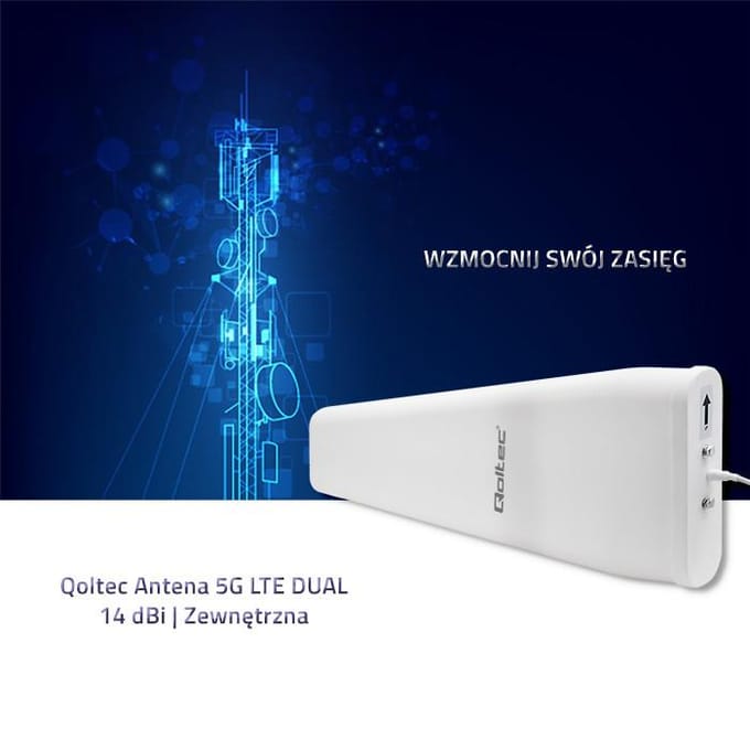 Qoltec 5G LTE Serie - Buitenantenne - 14 dBi - Dual