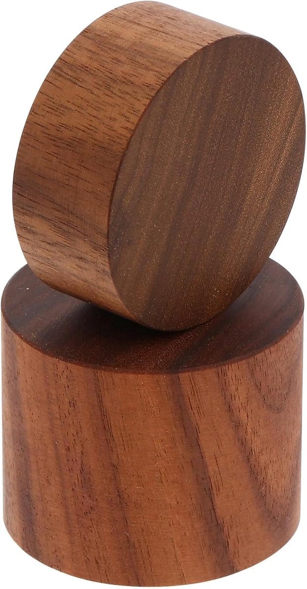 Houten Ringdisplay - Sieradenrek - Dagelijkse Opslag - Compact Walnoot Design - 48x48x20mm - Bruin