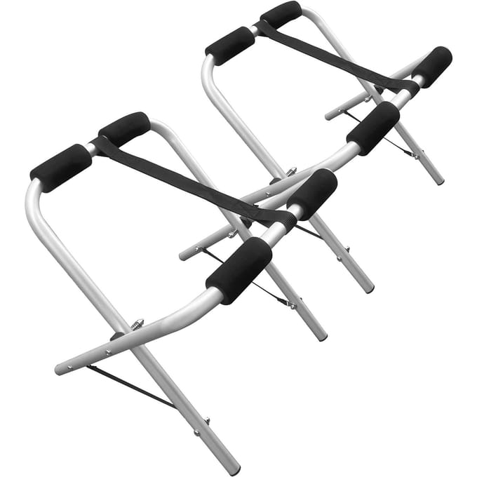 Draagbaar Aluminium Kayakrek Lichtgewicht Kano Opbergstandaard Paddleboard Houder met Nylon Connectoren en Polyester zwart