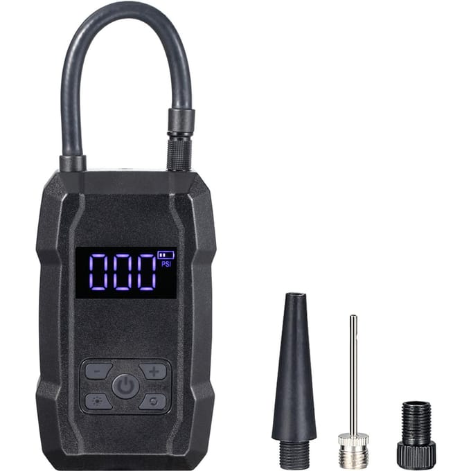 Draagbare draadloze bandenpomp LCD digitale 150 PSI luchtcompressor 8000mAh oplaadbare luchtpomp zwart