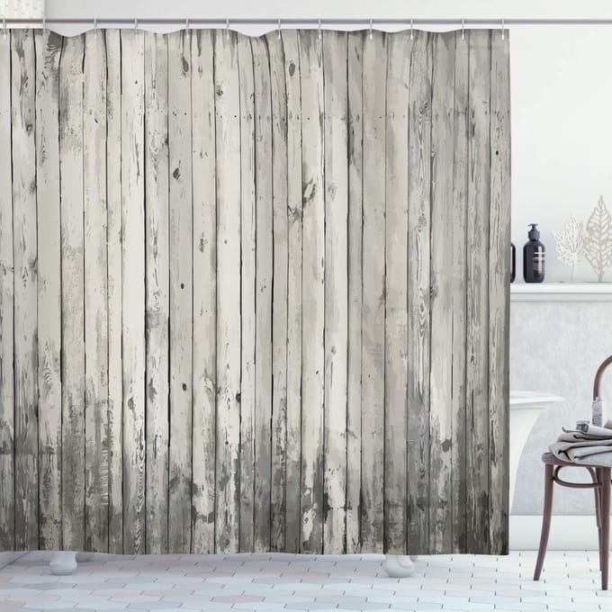 ABAKUHAUS – Rustikaal Douchegordijn – 175x220 cm – Lichtgrijs
