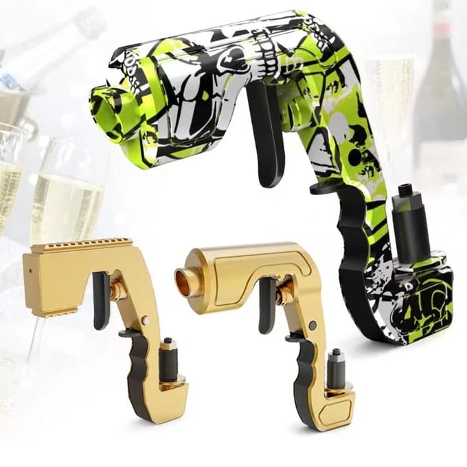 Champagne Pistool Wijnspuitpistool Bierfles Duurzaam Spuitpistool ABS Plastic Versie stopper Ejector Pop it Keuken Bar Gereedschap blue