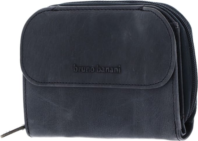 bruno banani Leren Portemonnee Wallet Blue Donkerblauw