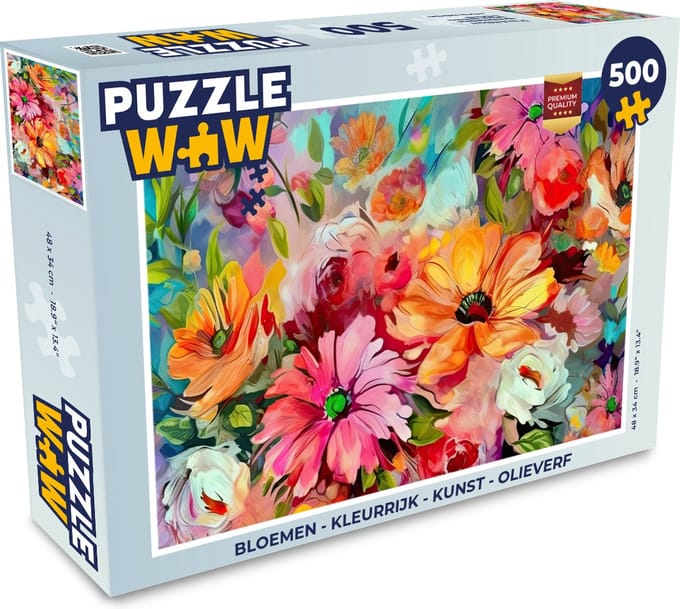 Puzzel Bloemen - Kleurrijk - Kunst - Olieverf - Legpuzzel - Puzzel 500 stukjes