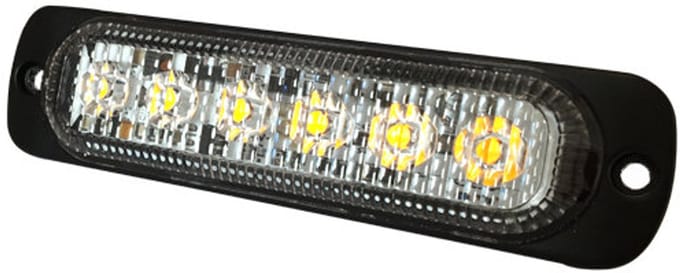 6 LEDs flitser oranje 10-30V R10