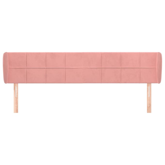 vidaXL - Hoofdbord - met - randen - 203x23x78/88 - cm - fluweel - roze