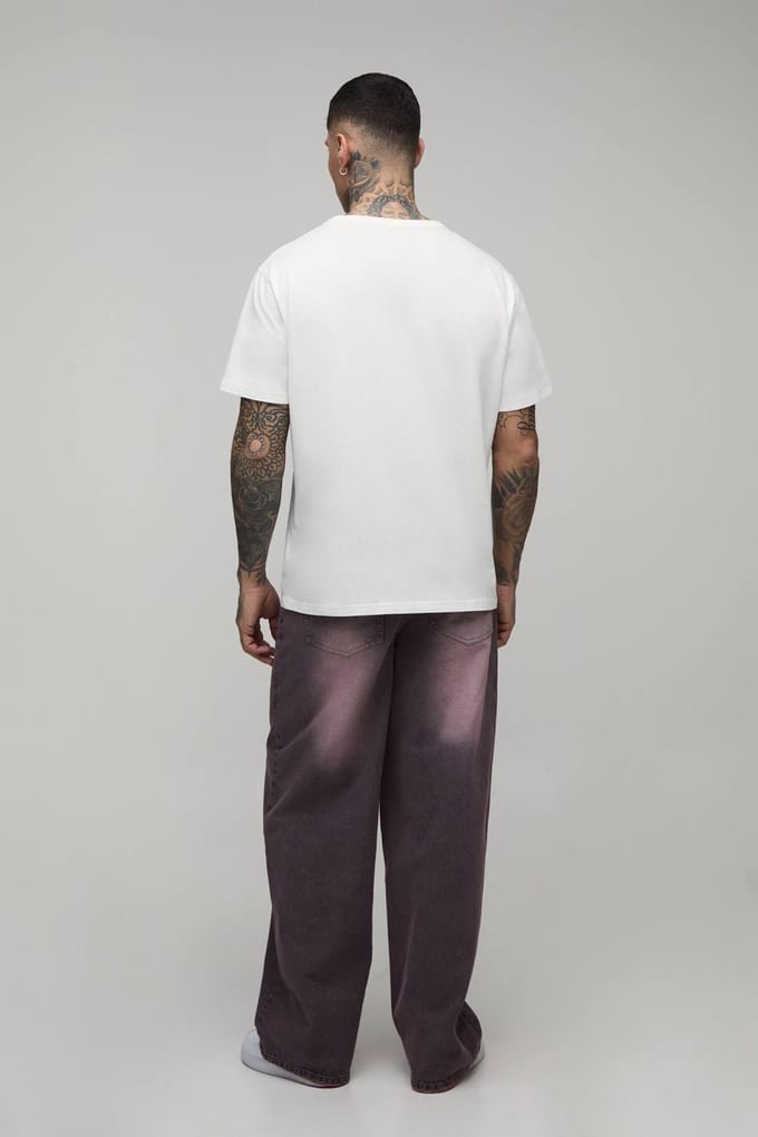 Lange Baggy Getinte Jeans | Pink | Size 32