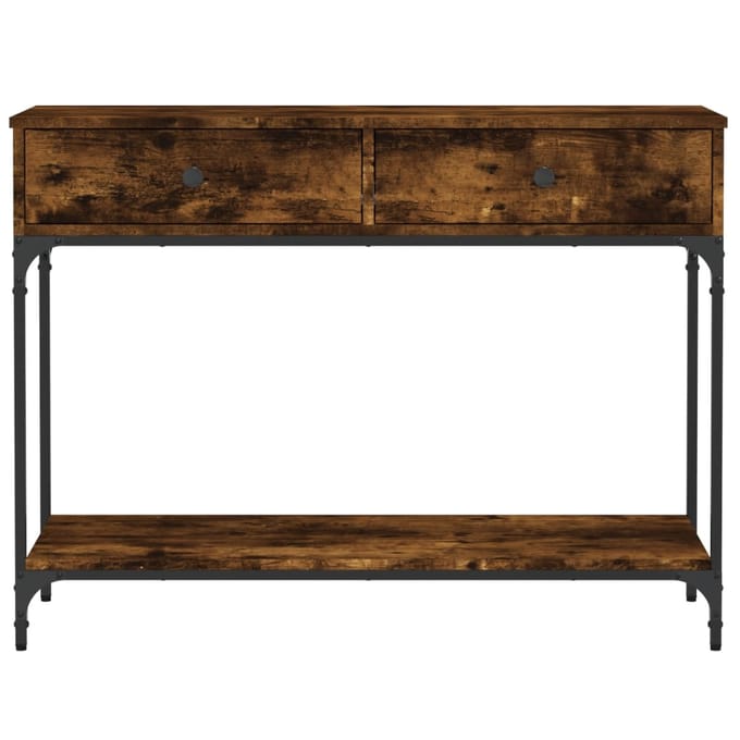 vidaXL - Wandtafel - 100x34,5x75 - cm - bewerkt - hout - gerookt - eikenkleurig